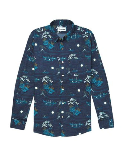 Shop Thorsun Patterned Shirt In Dark Blue