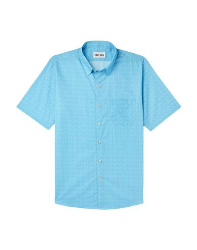 Shop Thorsun Patterned Shirt In Turquoise