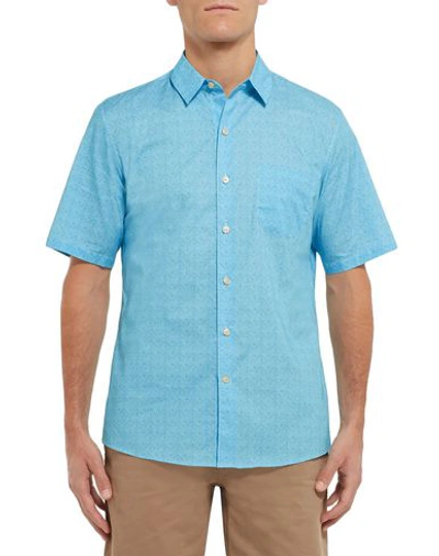 Shop Thorsun Patterned Shirt In Turquoise