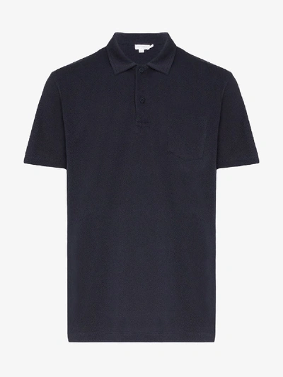 Shop Sunspel Riviera Polo Shirt In Blue