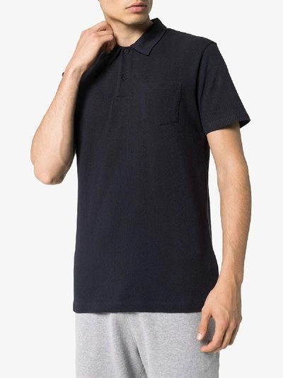 Shop Sunspel Riviera Polo Shirt In Blue