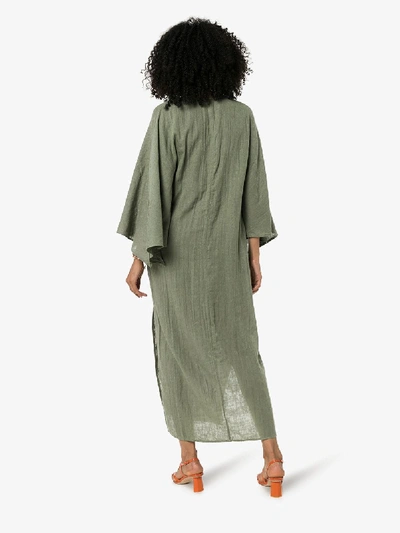 Shop Mara Hoffman Tora V-neck Maxi Dress In Green