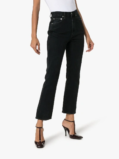 Shop Agolde High Waist Straight Leg Jeans In Black