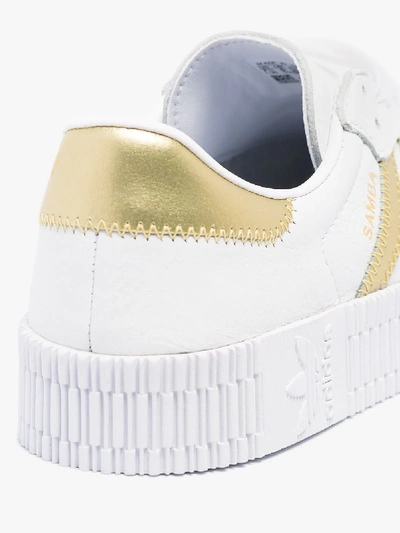 Shop Adidas Originals Adidas White Sambarose Leather Sneakers