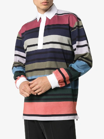 Shop Jw Anderson Striped Rugby Shirt In Multicolour