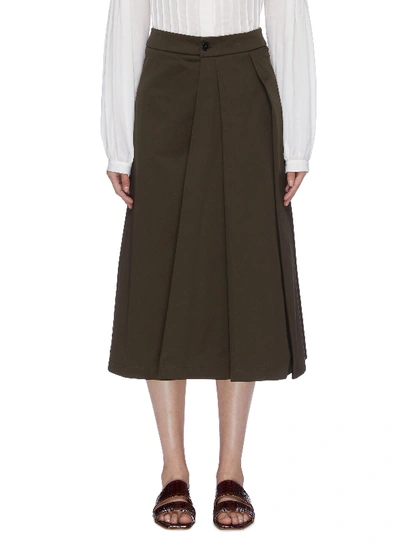 Shop Barena Venezia 'ubalda' Pleated Front Twill A-line Skirt