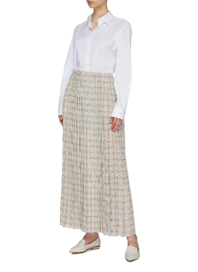Shop The Row 'tulu' Squiggle Print Pleated Silk Crepe Skirt
