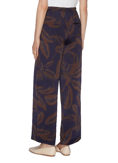 Shop Vince Palm Leaf Print Silk Satin Wide Leg Pyjama Pants