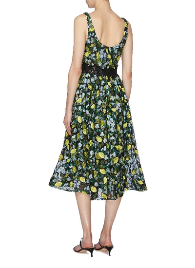 Shop Diane Von Furstenberg 'freeda' Floral Lemon Embroidered Macramé Sleeveless Dress