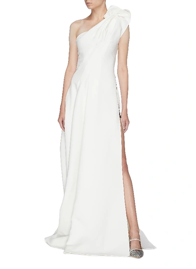 Shop Maticevski 'virtuoso' Gathered One-shoulder Gown In White