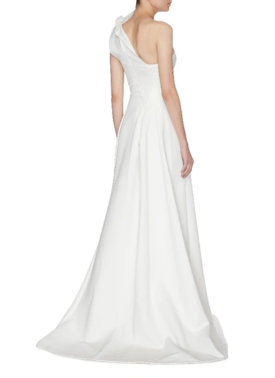 Shop Maticevski 'virtuoso' Gathered One-shoulder Gown In White