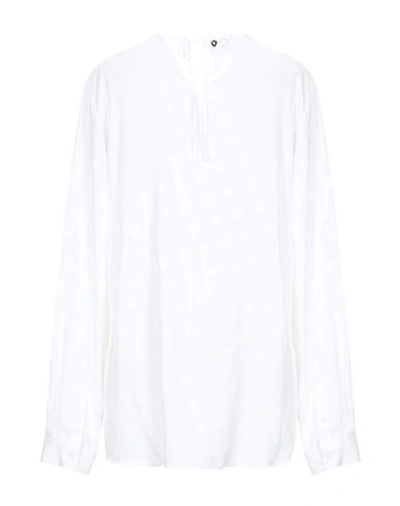 Shop Dondup Woman Top White Size 6 Acetate, Silk