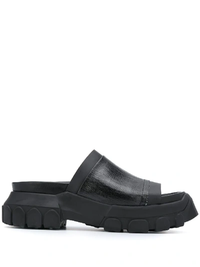 Shop Rick Owens High Ridged Sandals - Black