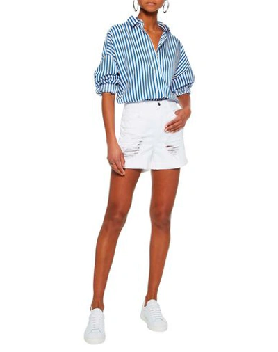 Shop L Agence Denim Bermudas In White