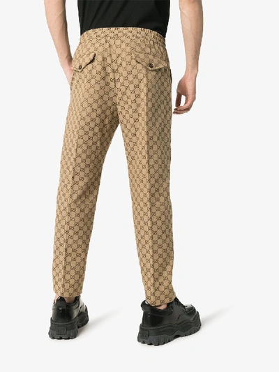 Shop Gucci Gg Supreme Sweatpants In Neutrals