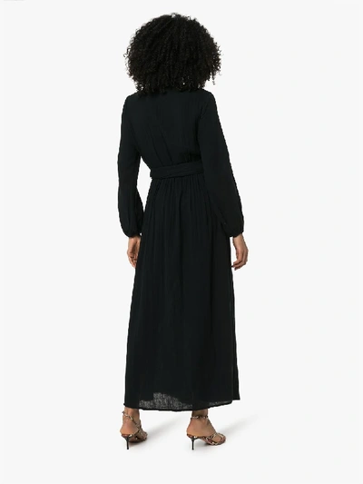 Shop Mara Hoffman Luna Tie-waist Cotton Dress In Black