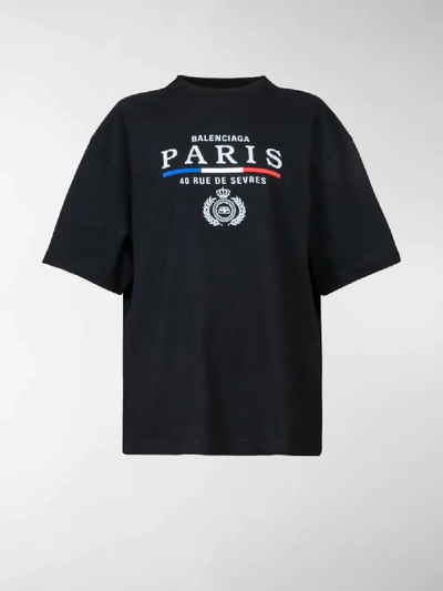 Shop Balenciaga Rue De Sèvres T-shirt In Black
