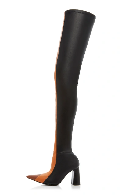 Shop Ellery Testorf Leather Thigh High Boots In Black