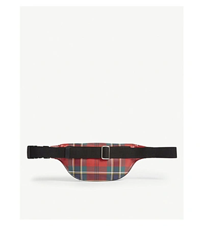 Shop Alexander Mcqueen Tartan Leather Bumbag In Red Multicolour