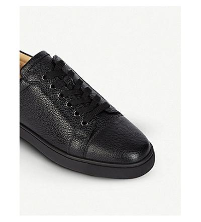 Shop Christian Louboutin Louis Junior Flat Calf Graine Black/bk