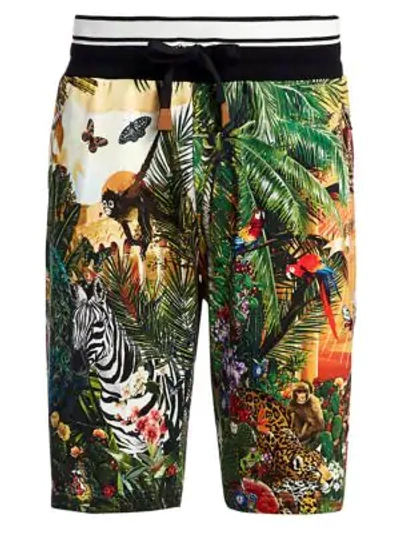 Shop Dolce & Gabbana Tropical Bermuda Shorts In Giardino