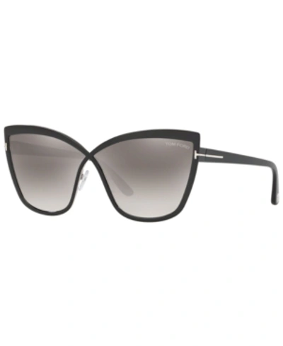 Shop Tom Ford Sunglasses, Ft0715 68 In Black Shiny/grey Mirror