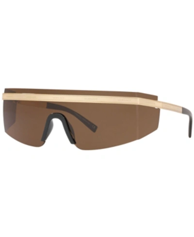 Shop Versace Sunglasses, Ve2208 45 In Gold/light Brown