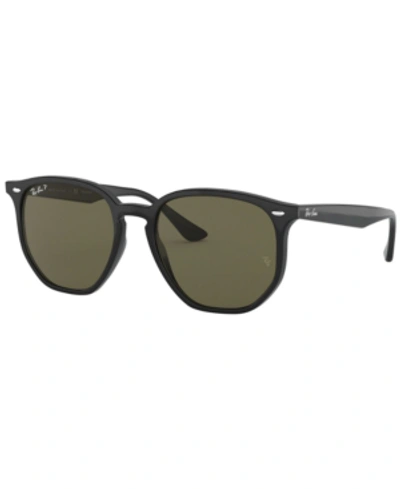 Shop Ray Ban Ray-ban Polarized Sunglasses, Rb4306 54 In Black/polar Green