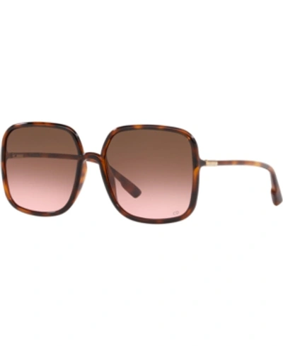 Shop Dior Sunglasses, Sostellaire1 59 In Tortoise Light/grey Grad