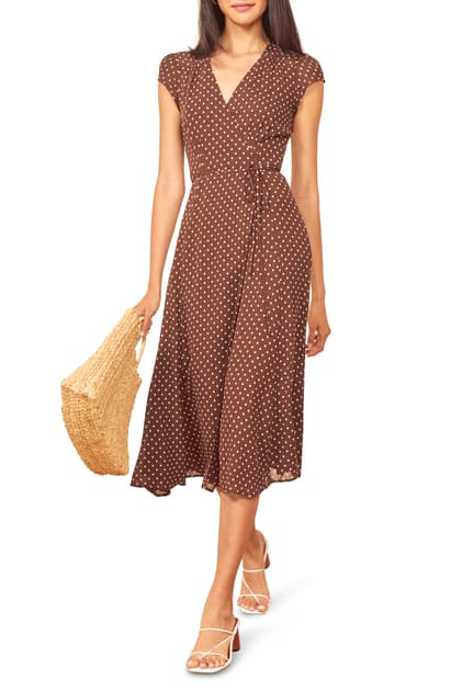 reformation carina midi wrap dress