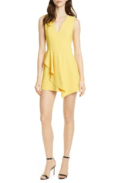 Shop Alice And Olivia Callie Asymmetrical Minidress In Golden Rod