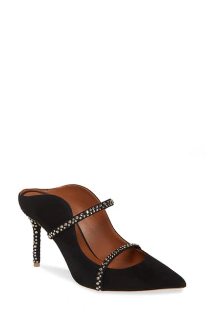 Shop Malone Souliers Maureen Crystal Embellished Mule In Black/ Anthracite