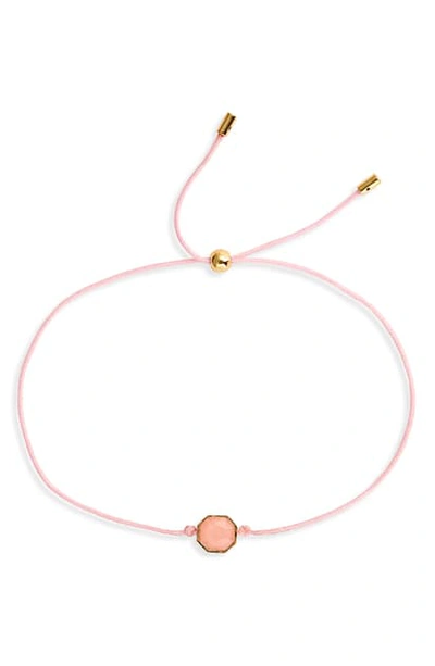 Shop Gorjana Power Gemstone Cord Bracelet In Rose Quartz/ Gold
