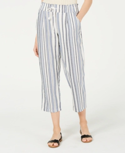 Shop Almost Famous Juniors' Striped Cropped Pants In Blue