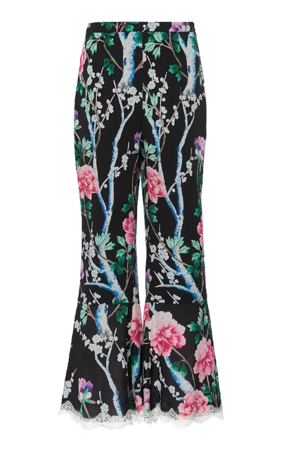 Shop Andrew Gn Lace Embroidered Floral Culottes In Black