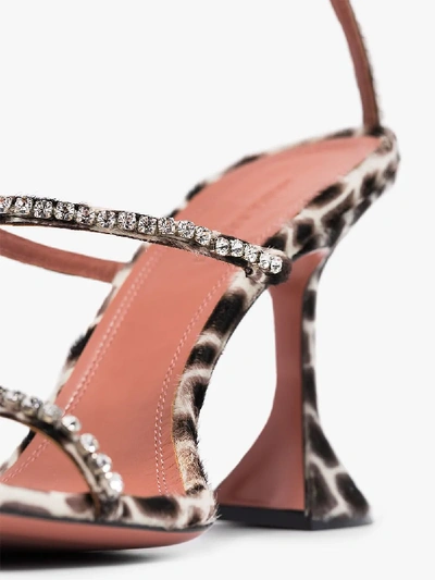 Shop Amina Muaddi X Browns Gilda Leopard Print 95 Sandals