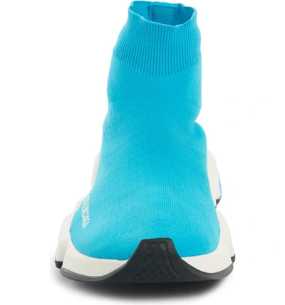 Shop Balenciaga Speed Knit Sneaker In Turquoise