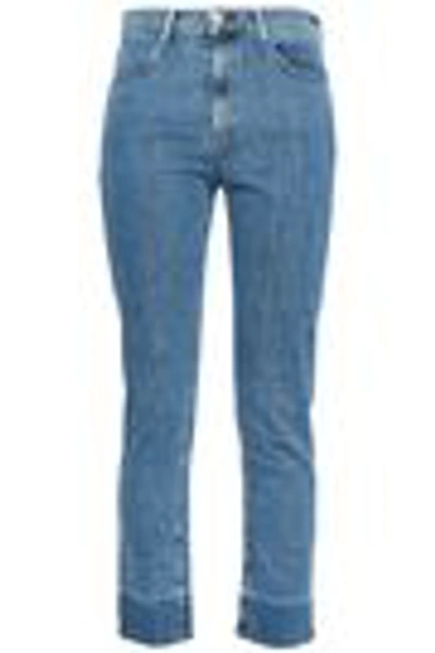 Shop Rag & Bone Mid-rise Slim-leg Jeans In Light Denim