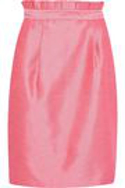 Shop Alice And Olivia Alice + Olivia Woman Toni Pleated Shantung Skirt Bubblegum
