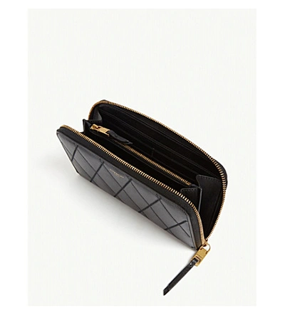 Shop Givenchy Diamond Quilted Leather Wallet In Black