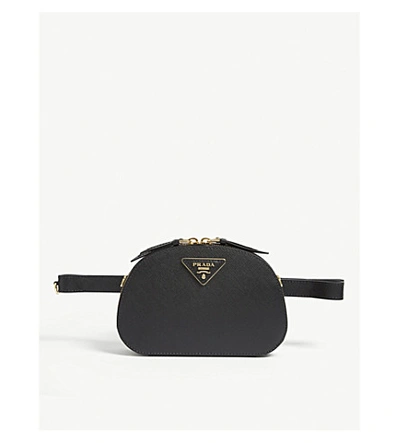 Shop Prada Odette Leather Belt Bag In Black