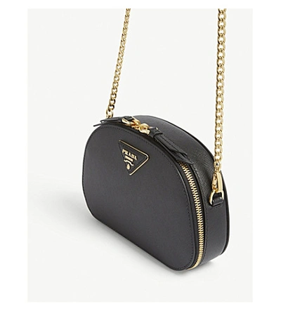 Shop Prada Odette Leather Belt Bag In Black