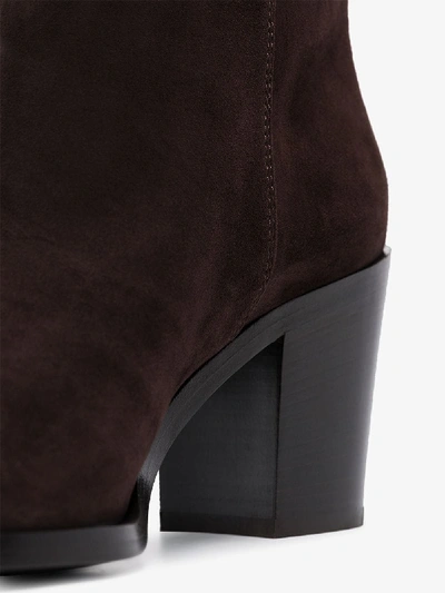 Shop Gianvito Rossi Brown 70 Slouch Knee-high Boots