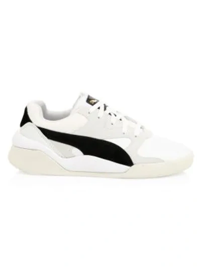 Shop Puma Aeon Heritage Mixed Media Sneakers In  White