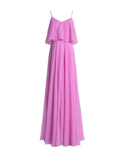 Shop Halston Heritage Long Dress In Pink