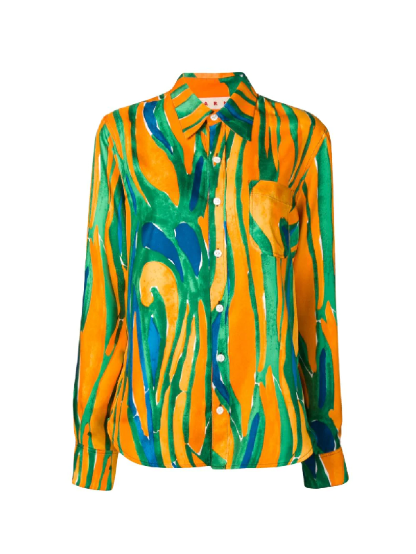 Marni Patterned Shirt In Green | ModeSens