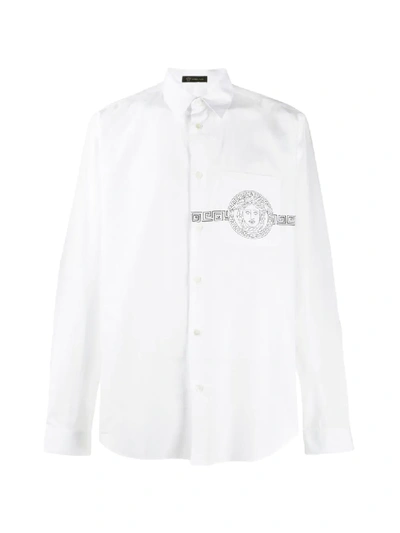 Shop Versace Medusa Print Shirt In White