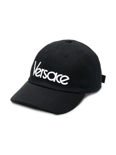 Shop Versace Logo Cap In Black