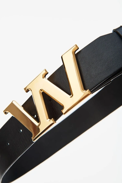 Shop Alexander Wang W Gold Emboss Belt In Black
