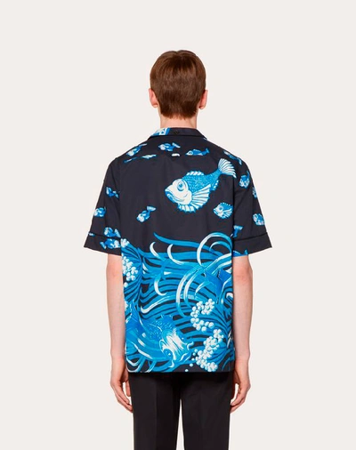 Shop Valentino Uomo Short-sleeve Fishrain Shirt In Multicolored